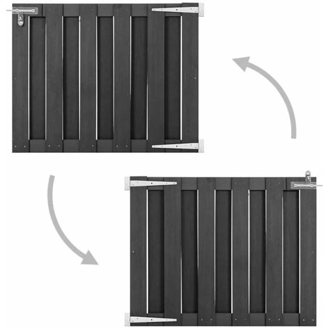 TRUE DEAL Portillon WPC 100x80 Cm Gris 4 TRUE DEAL Portillon WPC 100x80 Cm Gris – Image 2