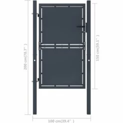 TRUE DEAL Portail De Jardin Acier 100x150 Cm Anthracite -Portail Soldes Boutique 32194621 4