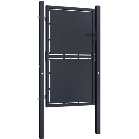 TRUE DEAL Portail De Jardin Acier 100 X 175 Cm Anthracite 4 TRUE DEAL Portail De Jardin Acier 100 X 175 Cm Anthracite – Image 2