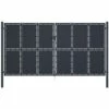 TRUE DEAL Portail De Jardin Acier 400 X 175 Cm Anthracite -Portail Soldes Boutique 32387018 1