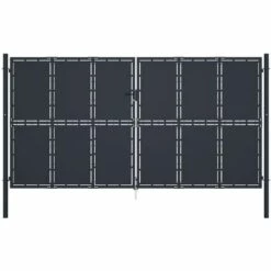 TRUE DEAL Portail De Jardin Acier 400 X 175 Cm Anthracite