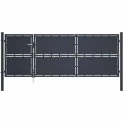 TRUE DEAL Portail De Jardin Acier 350 X 125 Cm Anthracite