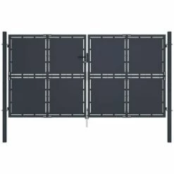 YOUTHUP Portail De Jardin Acier 300 X 200 Cm Anthracite - Gris