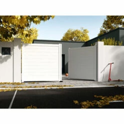 AUTOURDUPORTAIL Portail Battant YEL Blanc 9016 - L306 Cm X H172 Cm En Aluminium Manuel AUTOUR DU PORTAIL