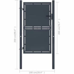 ASUPERMALL Portail De Jardin Acier 100 X 200 Cm Anthracite 9 ASUPERMALL Portail De Jardin Acier 100 X 200 Cm Anthracite -Portail Soldes Boutique 33850953 4