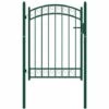 Portail De Clôture Avec Dessus Arqué Acier 100x125 Cm Vert VidaXL -Portail Soldes Boutique 33975600 1