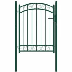 Portail De Clôture Avec Dessus Arqué Acier 100x125 Cm Vert VidaXL