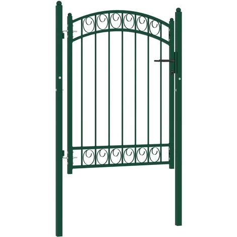 Portail De Clôture Avec Dessus Arqué Acier 100x125 Cm Vert VidaXL 4 Portail De Clôture Avec Dessus Arqué Acier 100x125 Cm Vert VidaXL – Image 2