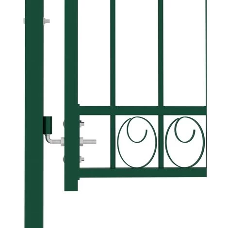 Portail De Clôture Avec Dessus Arqué Acier 100x125 Cm Vert VidaXL 6 Portail De Clôture Avec Dessus Arqué Acier 100x125 Cm Vert VidaXL – Image 4