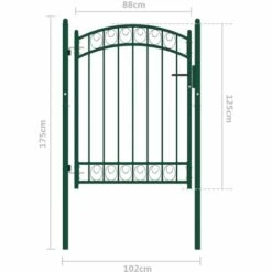 Portail De Clôture Avec Dessus Arqué Acier 100x125 Cm Vert VidaXL 11 Portail De Clôture Avec Dessus Arqué Acier 100x125 Cm Vert VidaXL -Portail Soldes Boutique 33975600 5