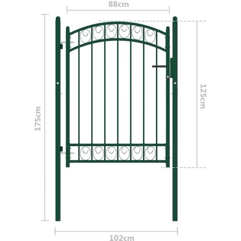 Portail De Clôture Avec Dessus Arqué Acier 100x125 Cm Vert VidaXL 7 Portail De Clôture Avec Dessus Arqué Acier 100x125 Cm Vert VidaXL – Image 5