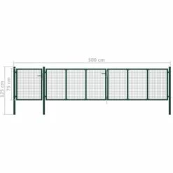 TRUE DEAL Portail De Jardin Acier 500 X 75 Cm Vert -Portail Soldes Boutique 36282965 5