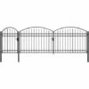 TRUE DEAL Portail De Clôture De Jardin Avec Dessus Arqué Acier 2x5 M Noir -Portail Soldes Boutique 36282973 1