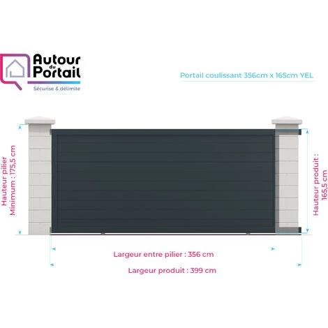 AUTOURDUPORTAIL Portail Coulissant YEL Blanc 9016 - L356 Cm X H166 Cm En Aluminium Manuel AUTOUR DU PORTAIL 6 AUTOURDUPORTAIL Portail Coulissant YEL Blanc 9016 - L356 Cm X H166 Cm En Aluminium Manuel AUTOUR DU PORTAIL – Image 4