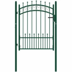 ASUPERMALL Portail De Cloture Avec Pointes Acier 100x125 Cm Vert