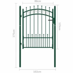 ASUPERMALL Portail De Cloture Avec Pointes Acier 100x125 Cm Vert -Portail Soldes Boutique 36745522 5