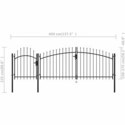 TRUE DEAL Portail De Jardin Acier 2,25 X 4 M Noir 11 TRUE DEAL Portail De Jardin Acier 2,25 X 4 M Noir -Portail Soldes Boutique 36774350 5