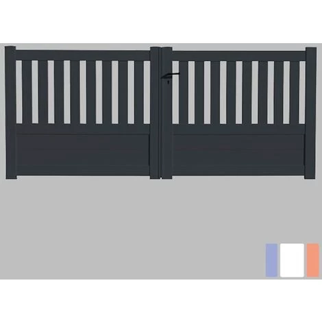 PACKIT Portail Aluminium Battant Semi-ajouré En Kit Dimension L.3000 (entre Piliers) X H.1300 Mm Couleurs Gris (RAL 7016) 7 PACKIT Portail Aluminium Battant Semi-ajouré En Kit Dimension L.3000 (entre Piliers) X H.1300 Mm Couleurs Gris (RAL 7016) – Image 5