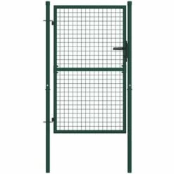 HAPPYSHOPPING Portail De Cloture Acier 100x125 Cm Vert