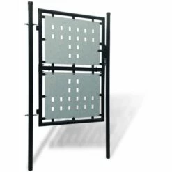 HAPPYSHOPPING Portillon De Jardin Single Noir 100 X 200 Cm -Portail Soldes Boutique 40547857 3