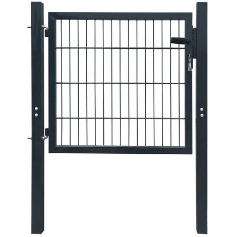 HAPPYSHOPPING Portillon Acier Anthracite 103x150 Cm 3 HAPPYSHOPPING Portillon Acier Anthracite 103x150 Cm