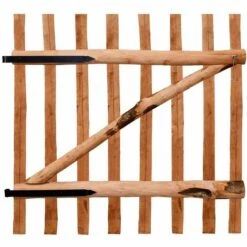 HAPPYSHOPPING Portillon De Cloture Bois De Noisetier Impregne 100 X 100 Cm -Portail Soldes Boutique 40548212 2