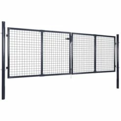 HAPPYSHOPPING Portail En Maille De Jardin Acier Galvanise 289x75 Cm Gris 9 HAPPYSHOPPING Portail En Maille De Jardin Acier Galvanise 289x75 Cm Gris -Portail Soldes Boutique 40548355 3