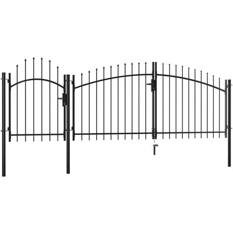 HAPPYSHOPPING Portail De Jardin Acier 1,75 X 4 M Noir 4 HAPPYSHOPPING Portail De Jardin Acier 1,75 X 4 M Noir – Image 2
