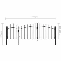 HAPPYSHOPPING Portail De Jardin Acier 1,75 X 4 M Noir 11 HAPPYSHOPPING Portail De Jardin Acier 1,75 X 4 M Noir -Portail Soldes Boutique 40548747 5