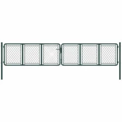 HAPPYSHOPPING Portail De Jardin Acier 400 X 75 Cm Vert