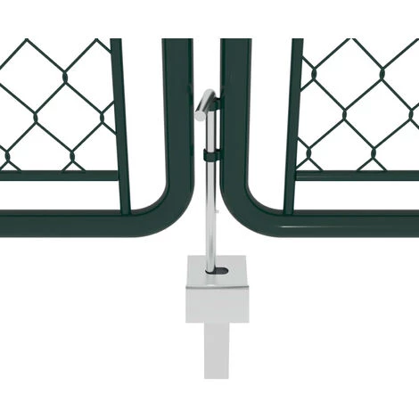 HAPPYSHOPPING Portail De Jardin Acier 400 X 75 Cm Vert 6 HAPPYSHOPPING Portail De Jardin Acier 400 X 75 Cm Vert – Image 4