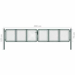 HAPPYSHOPPING Portail De Jardin Acier 400 X 75 Cm Vert 11 HAPPYSHOPPING Portail De Jardin Acier 400 X 75 Cm Vert -Portail Soldes Boutique 40548966 5