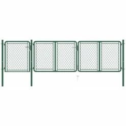 HAPPYSHOPPING Portail De Jardin Acier 100x395 Cm Vert