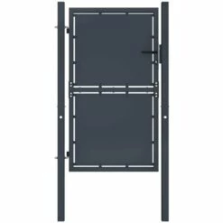 HAPPYSHOPPING Portail De Jardin Acier 100 X 175 Cm Anthracite