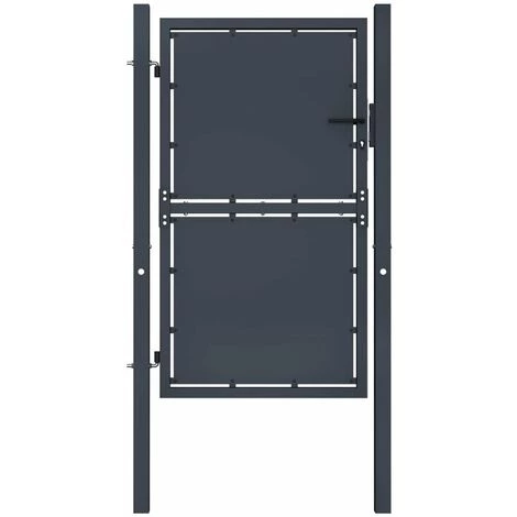 HAPPYSHOPPING Portail De Jardin Acier 100 X 175 Cm Anthracite 3 HAPPYSHOPPING Portail De Jardin Acier 100 X 175 Cm Anthracite