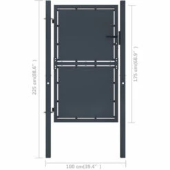 HAPPYSHOPPING Portail De Jardin Acier 100 X 175 Cm Anthracite 9 HAPPYSHOPPING Portail De Jardin Acier 100 X 175 Cm Anthracite -Portail Soldes Boutique 40549195 4