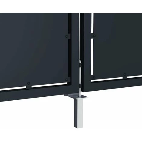 HAPPYSHOPPING Portail De Jardin Acier 300 X 125 Cm Anthracite 5 HAPPYSHOPPING Portail De Jardin Acier 300 X 125 Cm Anthracite – Image 4