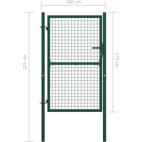 HAPPYSHOPPING Portillon Acier 100x175 Cm Vert 7 HAPPYSHOPPING Portillon Acier 100x175 Cm Vert – Image 5