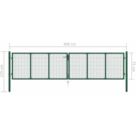 HAPPYSHOPPING Portail En Treillis De Jardin Acier 400 X 75 Cm Vert 7 HAPPYSHOPPING Portail En Treillis De Jardin Acier 400 X 75 Cm Vert – Image 5
