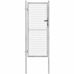 HAPPYSHOPPING Porte De Jardin Acier Galvanise 105x250 Cm Argente