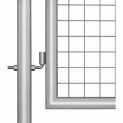 HAPPYSHOPPING Porte De Jardin Acier Galvanise 105x250 Cm Argente -Portail Soldes Boutique 41370794 3