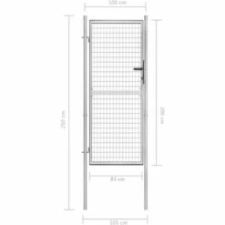HAPPYSHOPPING Porte De Jardin Acier Galvanise 105x250 Cm Argente -Portail Soldes Boutique 41370794 5