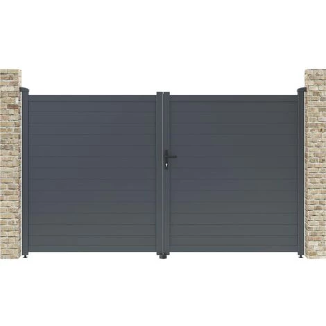 HABITAT ET JARDIN Portail Aluminium "Marc" - 299.5 X 180.9 Cm - Gris 3 HABITAT ET JARDIN Portail Aluminium "Marc" - 299.5 X 180.9 Cm - Gris