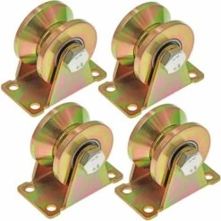 GUAZHUNIFR 4 Pcs Roues Pour Portail Coulissant 50mm, Roues En Acier Avec Rainure En V, Roue à Rainure En V Pour Portail Coulissant, Porte D'usine, Porte D'allée, Capacité De Charge 300kg Par Roulette