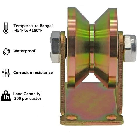 GUAZHUNIFR 4 Pcs Roues Pour Portail Coulissant 50mm, Roues En Acier Avec Rainure En V, Roue à Rainure En V Pour Portail Coulissant, Porte D'usine, Porte D'allée, Capacité De Charge 300kg Par Roulette 6 GUAZHUNIFR 4 Pcs Roues Pour Portail Coulissant 50mm, Roues En Acier Avec Rainure En V, Roue à Rainure En V Pour Portail Coulissant, Porte D'usine, Porte D'allée, Capacité De Charge 300kg Par Roulette – Image 4