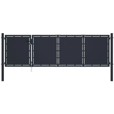 ASUPERMALL Portail De Jardin Acier 350x100 Cm Anthracite 3 ASUPERMALL Portail De Jardin Acier 350x100 Cm Anthracite