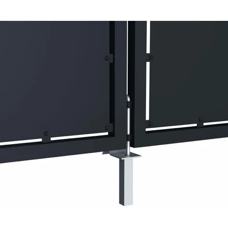 ASUPERMALL Portail De Jardin Acier 350x100 Cm Anthracite 6 ASUPERMALL Portail De Jardin Acier 350x100 Cm Anthracite – Image 4