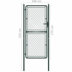 HOMMOO Portillon Acier 100 X 175 Cm Vert -Portail Soldes Boutique 43772758 4