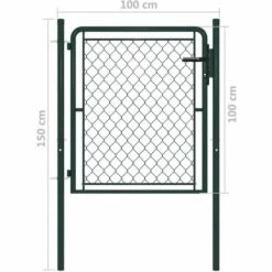 HOMMOO Portillon Acier 100x100 Cm Vert 9 HOMMOO Portillon Acier 100x100 Cm Vert -Portail Soldes Boutique 43773539 4