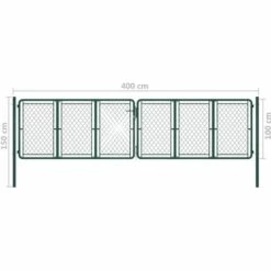 HOMMOO Portail De Jardin Acier 400 X 100 Cm Vert 11 HOMMOO Portail De Jardin Acier 400 X 100 Cm Vert -Portail Soldes Boutique 43773540 5